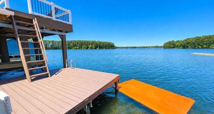 NEW! Main lake Family-Friendly retreat with private dock, game room, & fire pit!