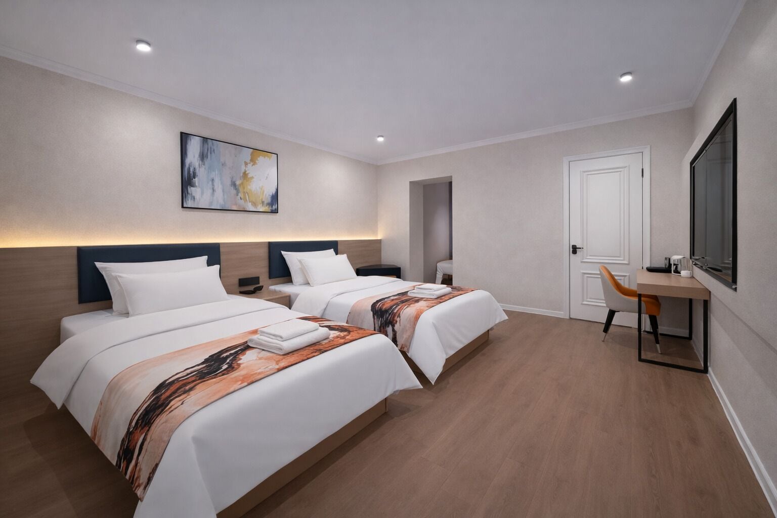 Familiesuite - udsigt til gårdsplads | Gratis Wi-Fi