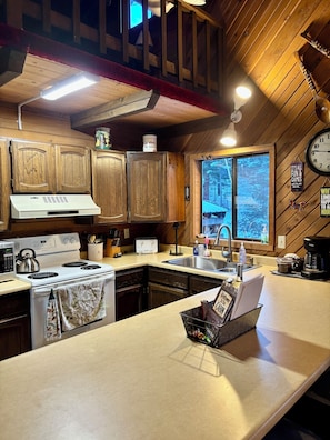 Fridge, microwave, oven, stovetop - Cozy Cabin in the Woods, Anatone, WA (Anatone)
