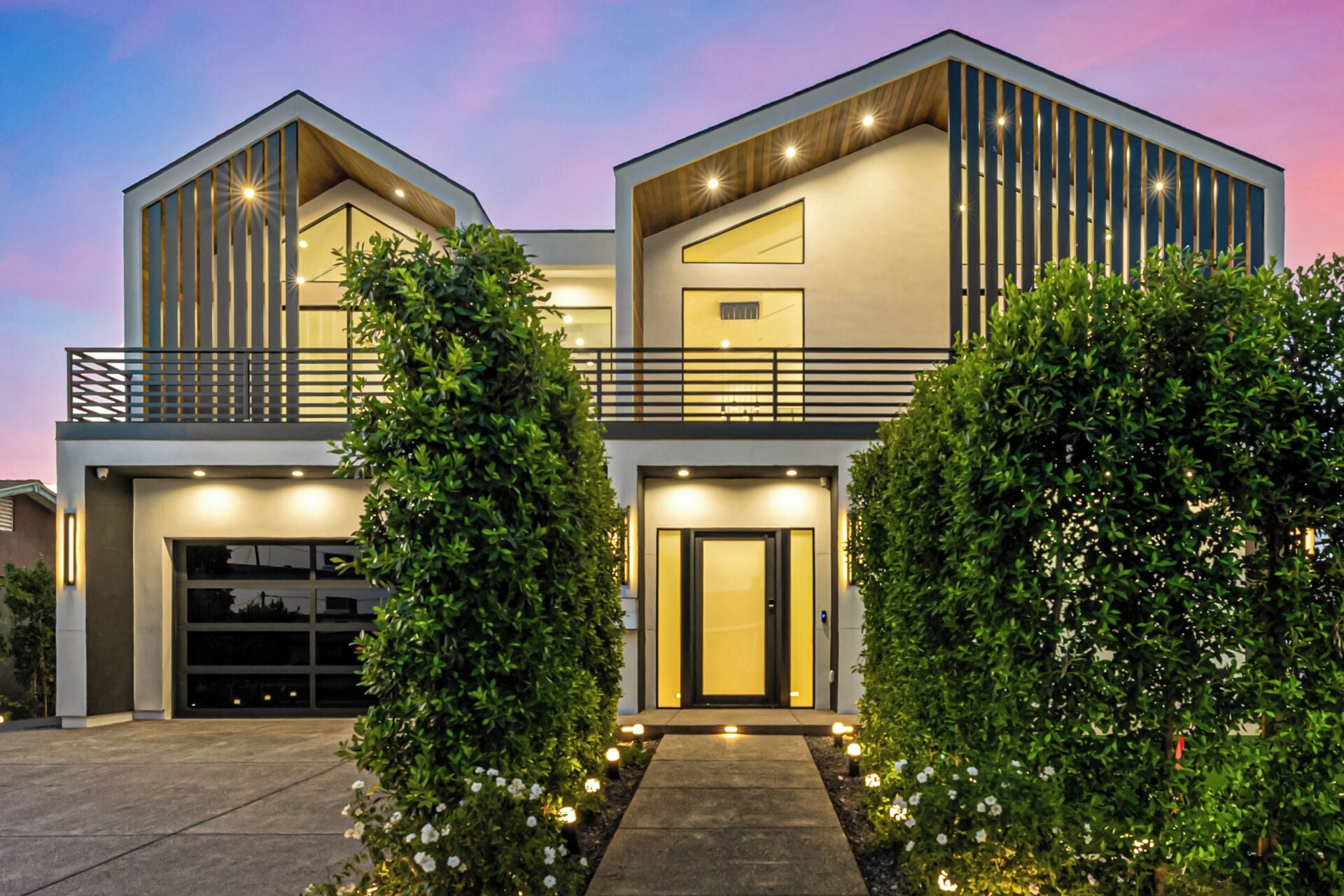 Front Exterior of this Old Town, Scottsdale Home with Decks and a Putting Green