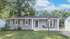 A single-story house with a front porch, a mailbox, and a number 342 on the door. - Fury House • Fenton/St Louis/Lindbergh • 4BR/3BA (Fenton)