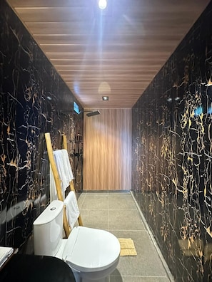 Habitació doble o amb dos llits individuals, vistes al llac | Bany | Dutxa, articles de tocador gratuïts, assecador de cabells i tovalloles