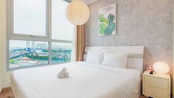 City Apartment, 3 Bedrooms | In-room safe, desk, laptop workspace, blackout curtains