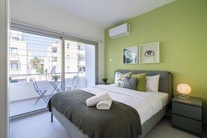 Apartamento conforto, 2 quartos, cozinha, vista para a cidade | Roupas de cama de algodão egípcio, roupas de cama premium