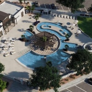 Outdoor pool, a heated pool - Luxury Townhome near Zion NP! Sleeps 21! Hot Tub! Resort Pool! Tesla Charging! (Washington)