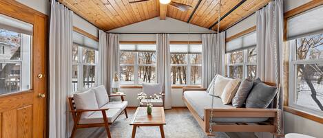 Smart TV, fireplace, video games, table football