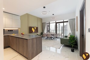 Luxury Apartment, Balcony, City View | Living area - Vogue | Royal Regency Business Bay near Downtown (Dubai)