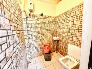 Shower, rainfall showerhead, bidet, towels - Hotel S P Palace near All Prime Location (Ujjain)