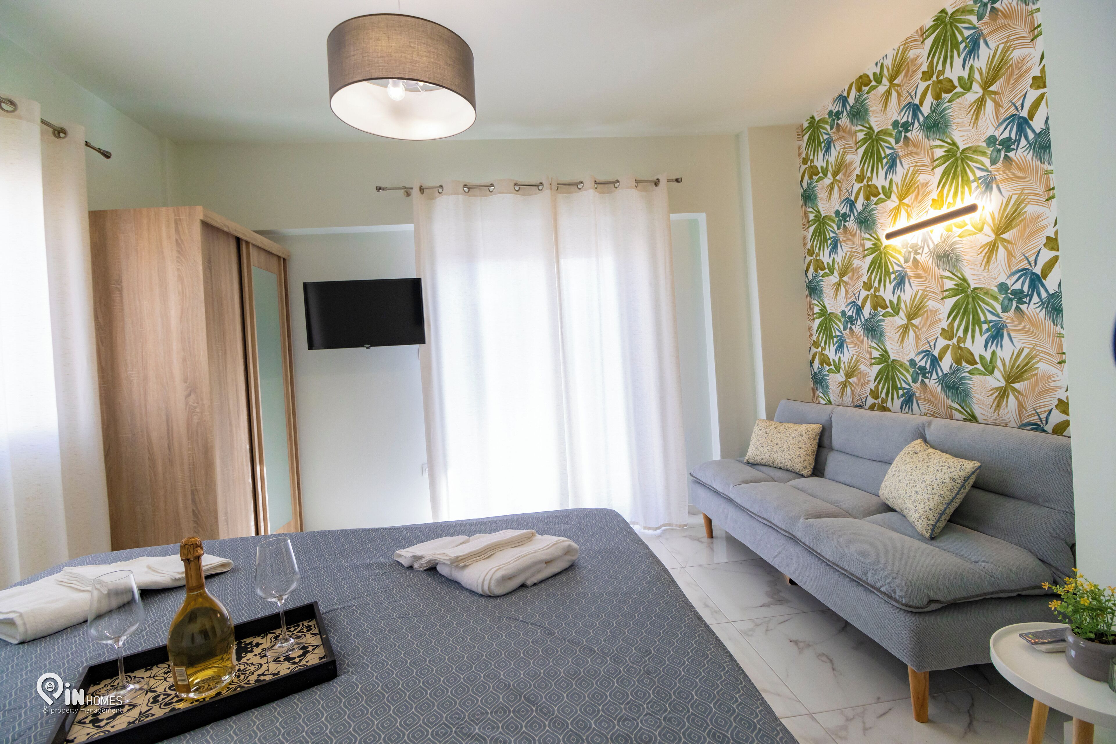 1 bedroom, desk, soundproofing, iron/ironing board