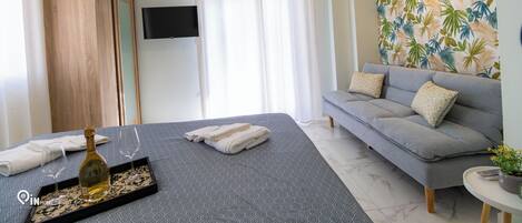 1 bedroom, desk, soundproofing, iron/ironing board