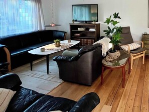 Televisión y chimenea 