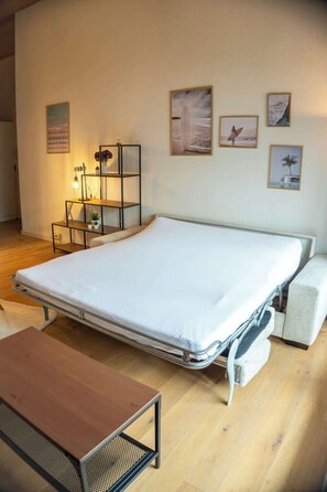 1 chambre, lit parapluie, Wi-Fi, draps fournis