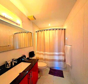 Hair dryer, towels, soap, toilet paper - Breath-Taking-View/5Guest DTskyline-135 13ave SW (Calgary)