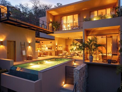 Gated Beachfront Villa Among Lush Natural Canopies
