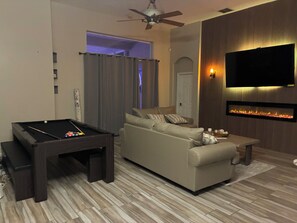 Smart TV, video games, ping pong, books