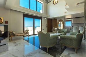 TV, offices - Villa Haria - Lux Villa with Private Pool in Crete (Kato Vathia)