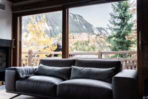 TV, fireplace, foosball