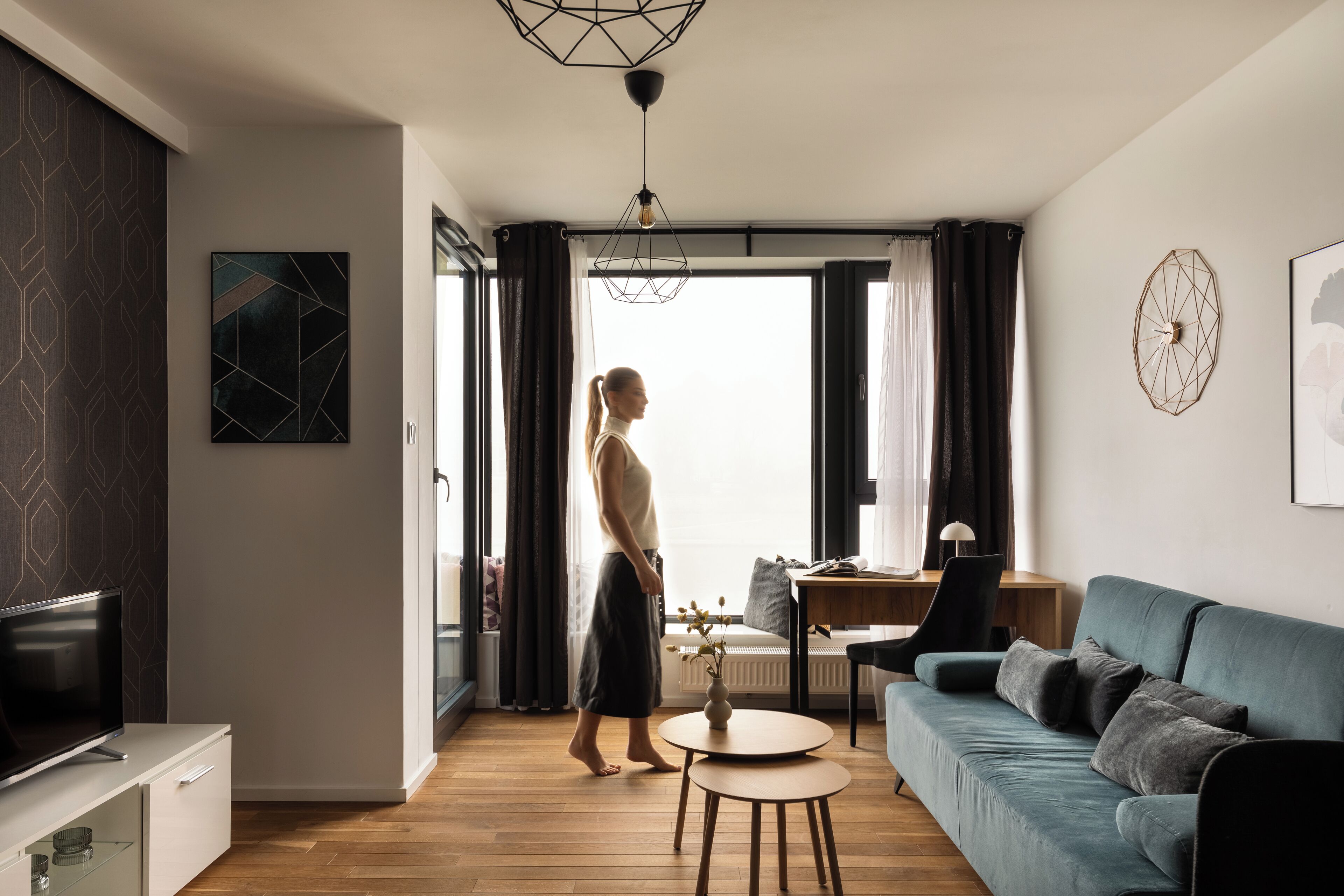 Superior Apartment, Balcony, River View | Living area | Flat-screen TV