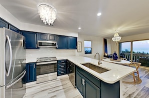 Fridge, microwave, oven, stovetop - 🌊Oceanfront | Private Balcony | Quiet Beachfront Stay | Sandfiddler Unit 101⛱️ (Surfside Beach)