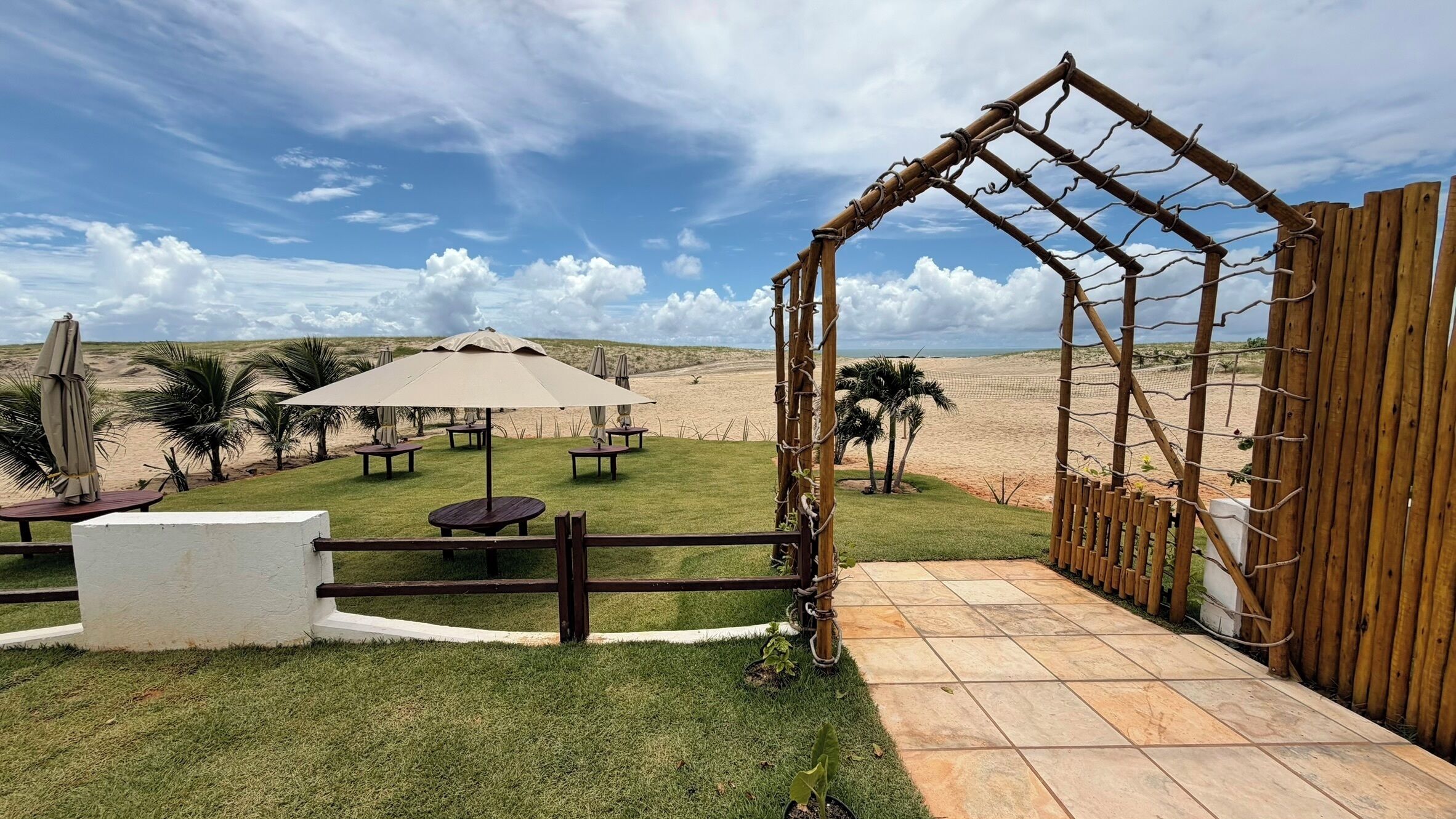 On the beach, white sand