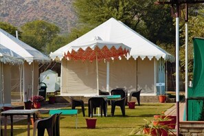 Luxury Tent, Balcony, Mountain View | Outdoor dining - Shivir Aranya - Wilderness Resort Sariska (Alwar)