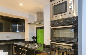 Fridge, microwave, oven, toaster