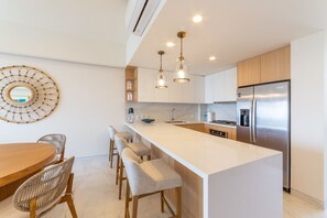 Fridge, microwave, oven, dishwasher - Bucerias Ocean View 1 bdr new condo (Bucerías)