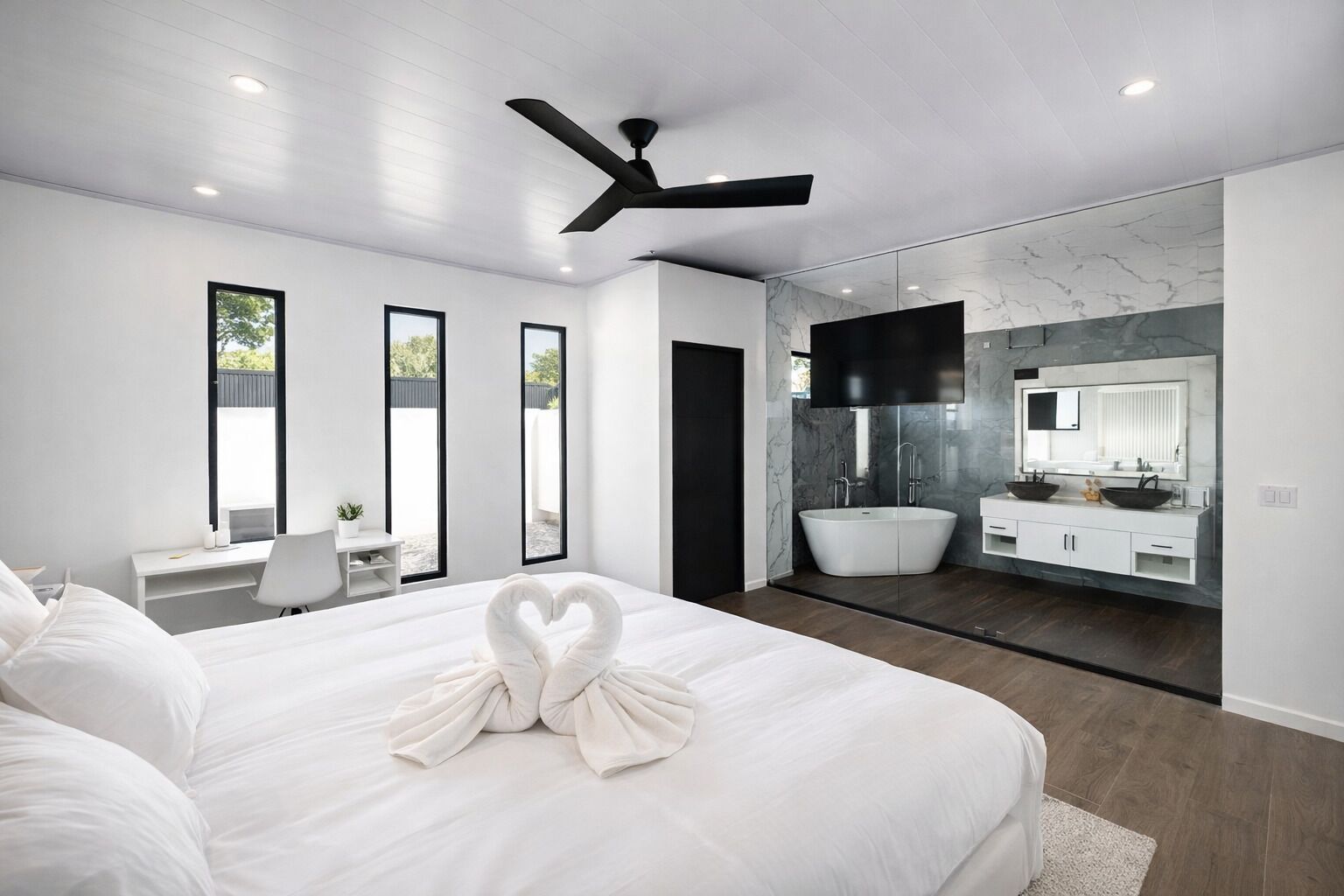 1 غرفة نوم ومكتب وواي فاي مجانًا وملاءات أسرّة