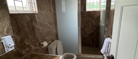 Salle de bain | Douche, séchoir à cheveux, serviettes fournies, savon