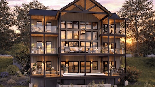 Modern Smoky Mountain Retreat w/ Hot Tub, Game Room & Movie Theater Heavens View by Avantstay