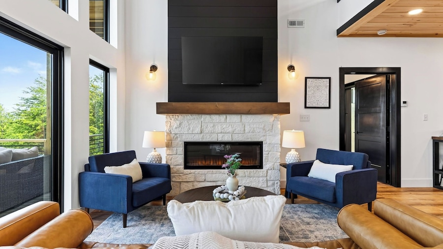 Modern Smoky Mountain Retreat w/ Hot Tub, Game Room & Movie Theater Heavens View by Avantstay