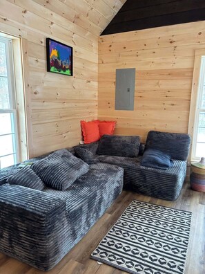 Living area - Cozy 1-bedroom cottage in peaceful Strafford with AC (Strafford)