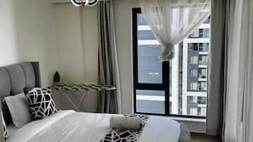 1 bedroom, iron/ironing board, internet, bed sheets