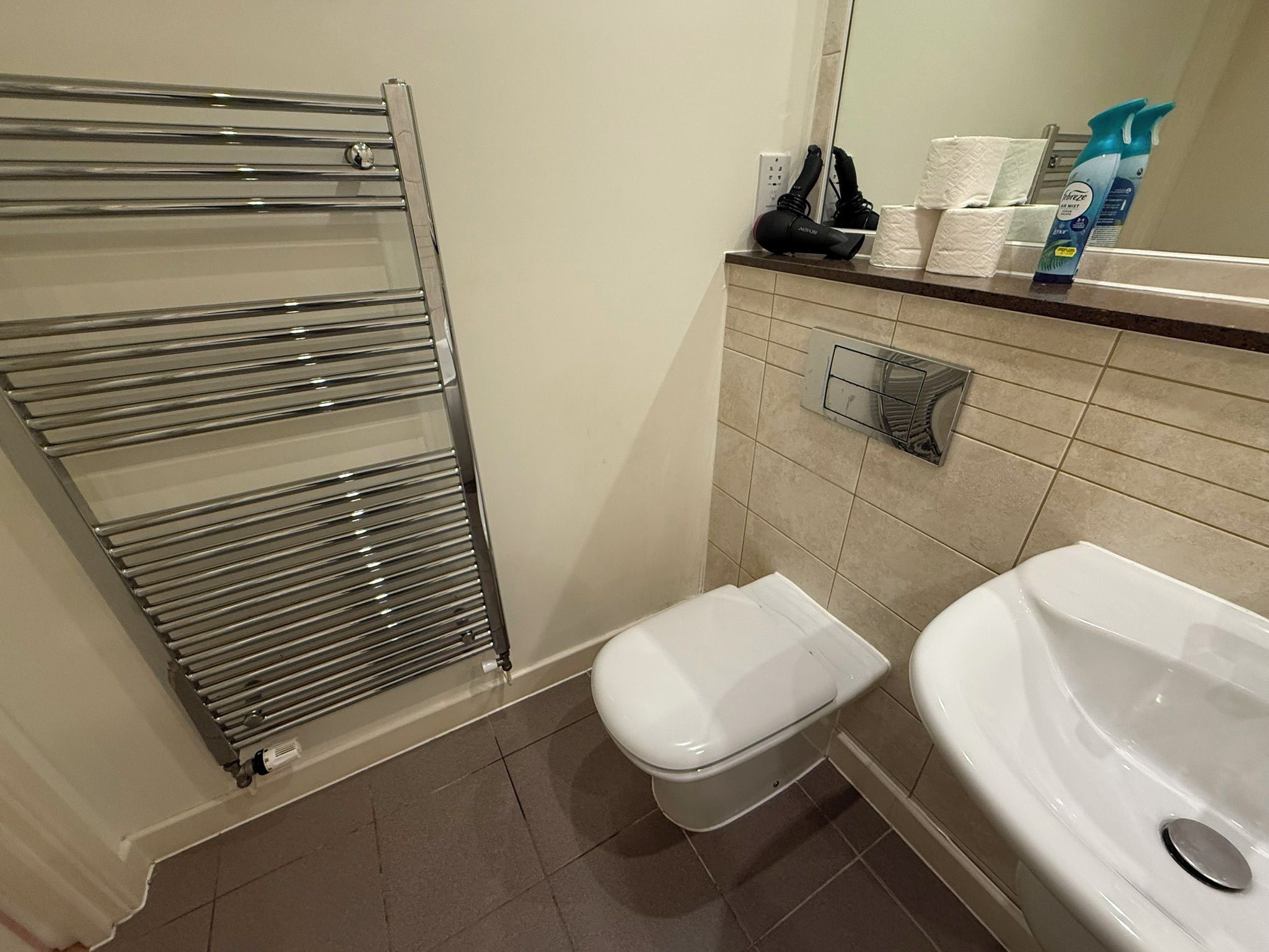 Shower, hair dryer