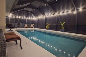 A heated pool - Poolside Lounge & Game Area: Cape Coral Retreat (Cape Coral)