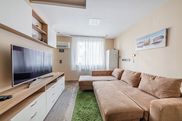 Apartment, 2 Bedrooms | Living area | Flat-screen TV - La Dolce Vita –Massage Shower Stay W/ Ac + Balcony (Budapest)
