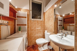 Apartment, 2 Bedrooms | Bathroom | Towels, toilet paper - Budapest Classic Charm | 2Br + Cornertub + Smarttv (Budapest)
