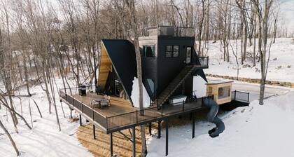 Mountain-Top A-Frame Retreat | Rooftop Hot Tub