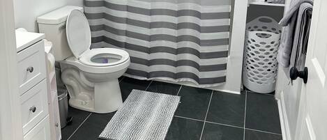 ヘアドライヤー、タオル、トイレットペーパー