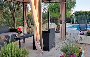 Terrace/patio - Cozy apartment in Rogoznica with swimming pool (Rogoznica)