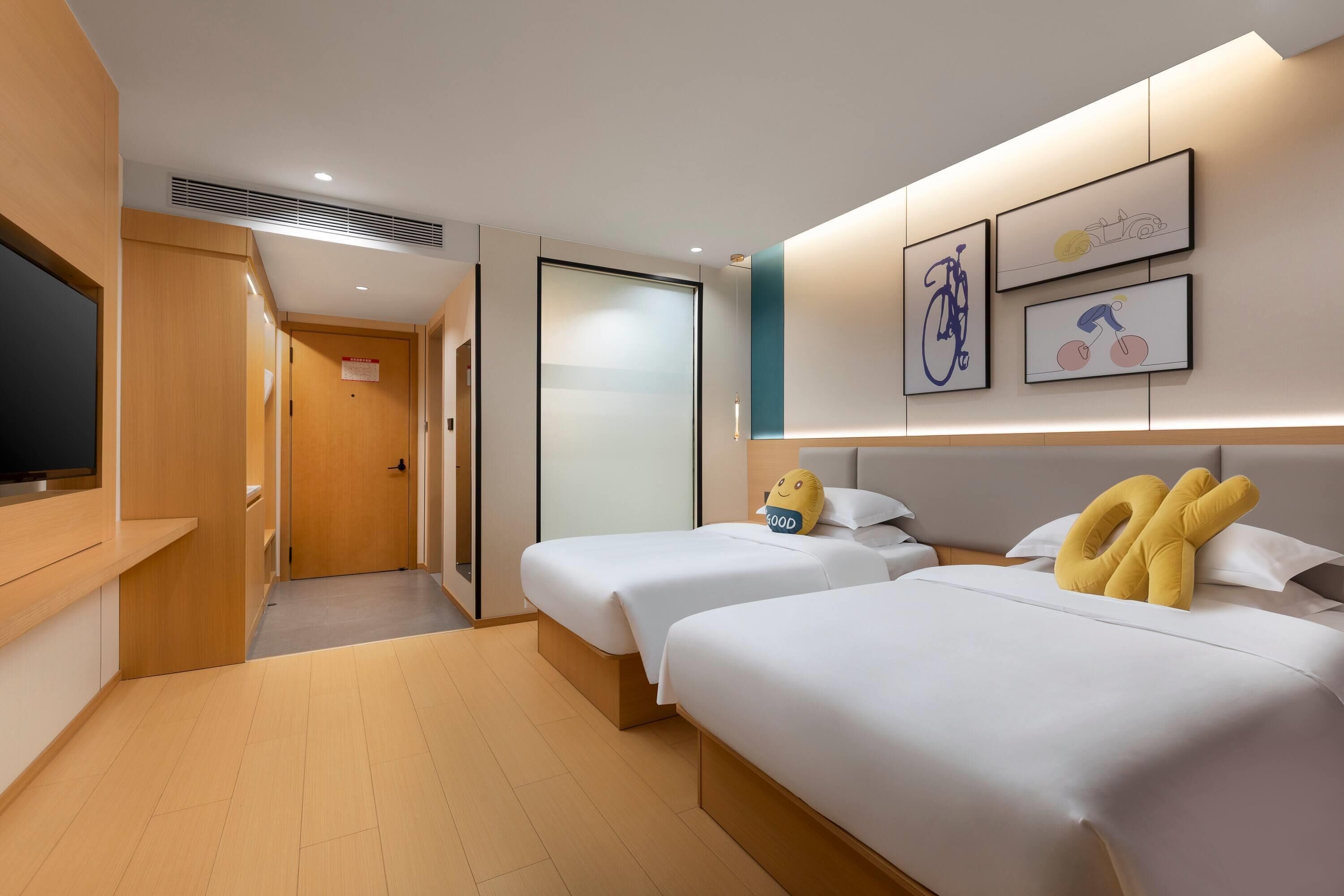 디럭스룸, 싱글침대 2개, 금연