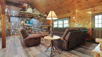 TV, fireplace, foosball, offices