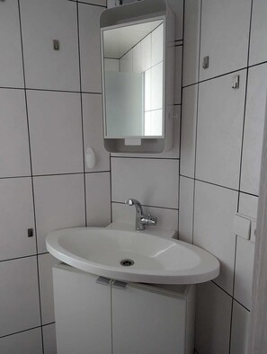 Shower, towels, soap, toilet paper - Swallow's nest ground floor left with balcony (Sachsenheim)