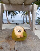 En la playa, arena blanca, traslado desde/hacia la playa gratis