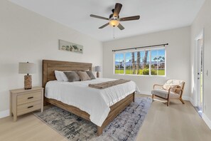 2 bedrooms, iron/ironing board, WiFi, bed sheets - Golf Course Condo with Mountain & Sunset Views - Steps to Pool - Desert Falls (Palm Desert)