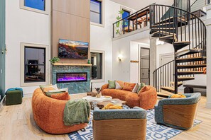 Télévision, cheminée