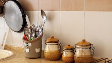 Apartment, Balcony, City View | Private kitchen | Fridge, stovetop, cookware/dishes/utensils