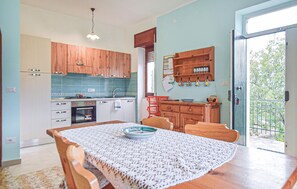 Fridge, stovetop, cookware/dishes/utensils