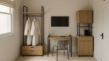 In-room safe, desk, laptop workspace, iron/ironing board