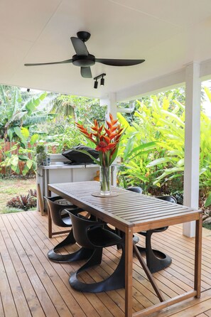Deluxe House, 2 Bedrooms, Private Pool | Terrace/patio - The Green House (Rarotonga)